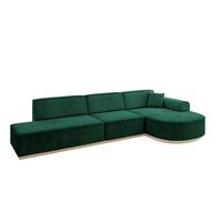 ECKSOFA Ottomane Rechts ARRIO-L2 - 328x171x83 cm Dunkelgrün - Grün, Holzwerkstoff/Textil (328/171cm) - ALTDECOR