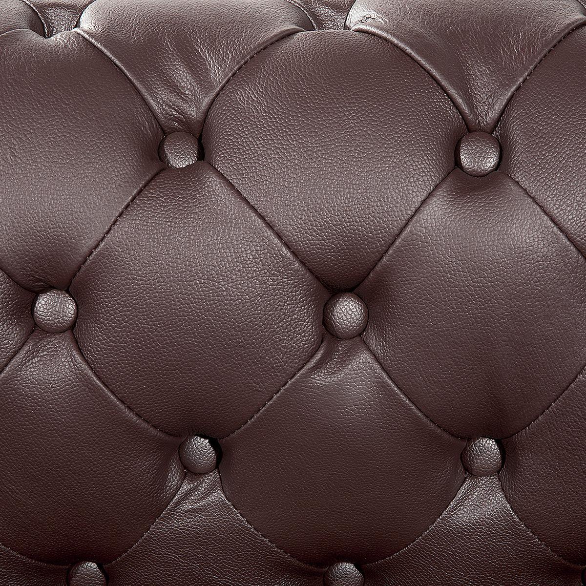 SESSEL Leder braun Chesterfield - Braun, Leder (108/70/77cm) - Beliani