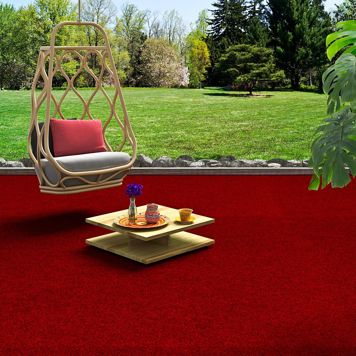 KUNSTRASEN RASENTEPPICH MIT NOPPEN KINGSTON - Rot, Textil (200/400cm) - Snapstyle