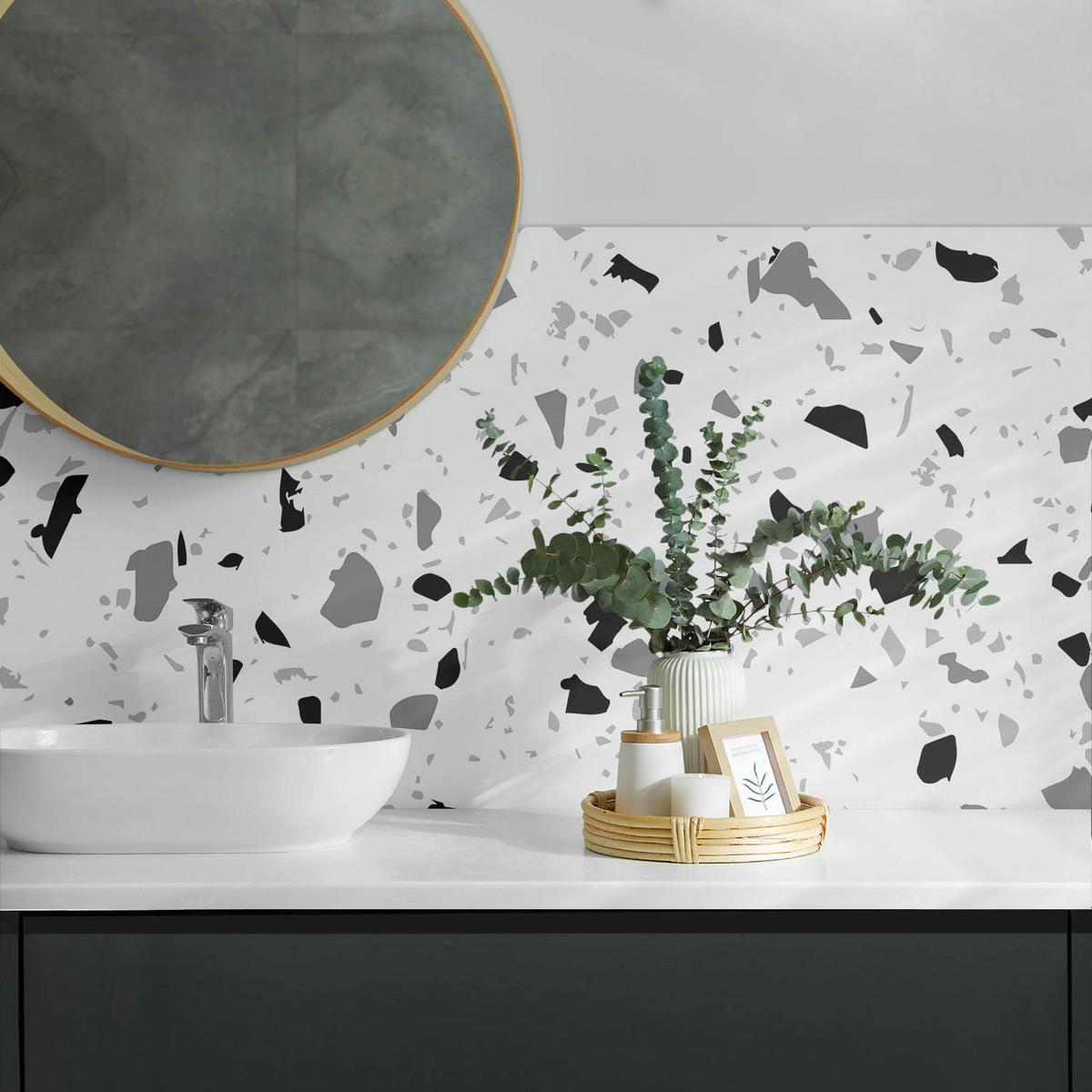WANDPANEEL 120x60 cm selbstklebend Granilla - Weiß, Kunststoff (60/1.6/120cm) - Wallfluent