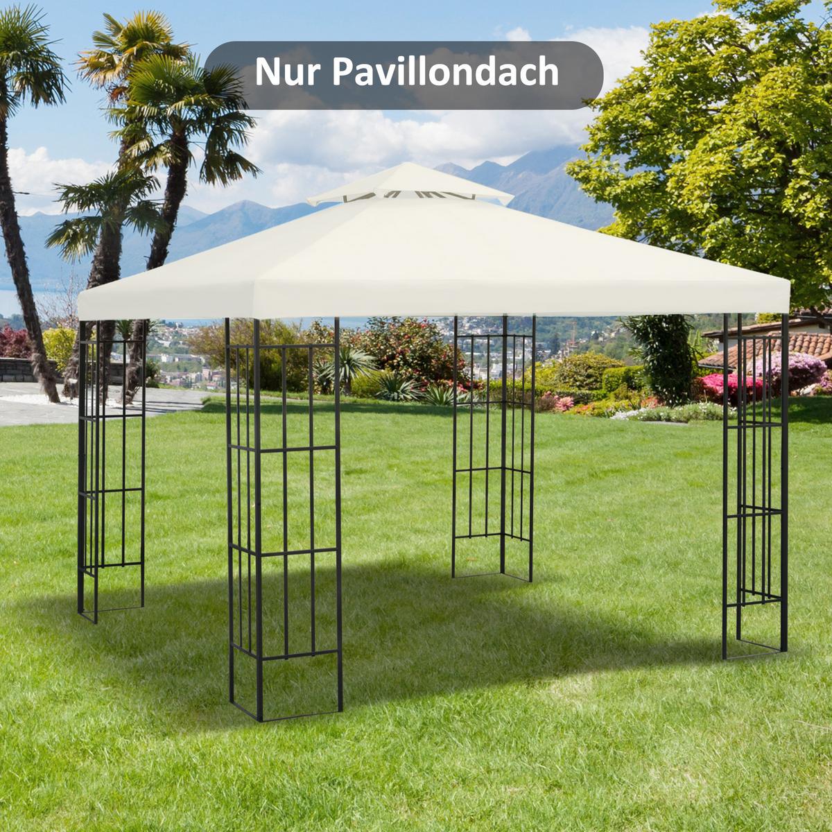 ERSATZDACH Dach für Metall-Gartenpavillon Pavillon Partyzelt Gartenzelt 3x3 - Weiß, Kunststoff (300/18/300cm) - Outsunny