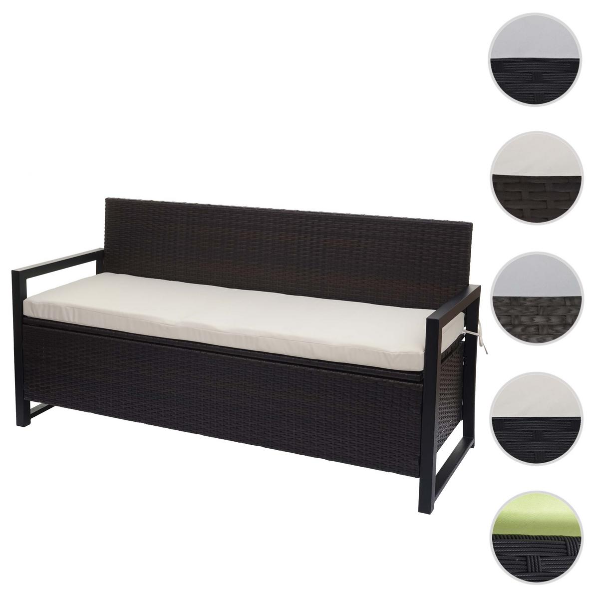 SITZBANK Braun, Cremeweiß - Braun/Weiß, Kunststoff (164/87/57cm) - MCW