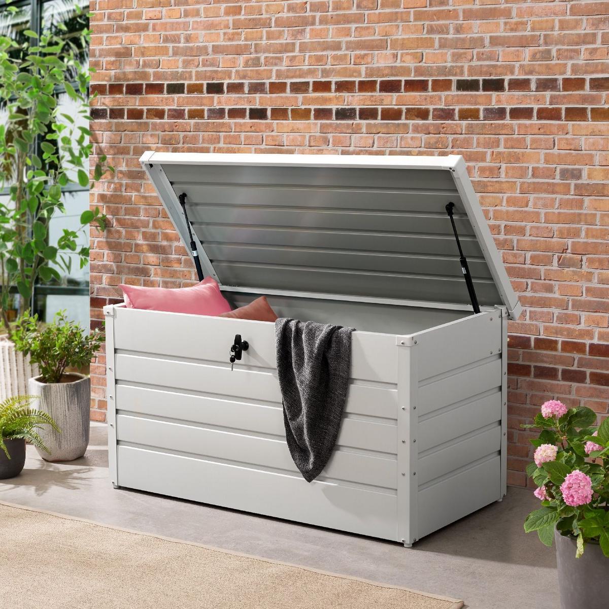 AUFBEWAHRUNGSBOX Limani weiß - Weiß, Metall (120/63/53cm) - Juskys