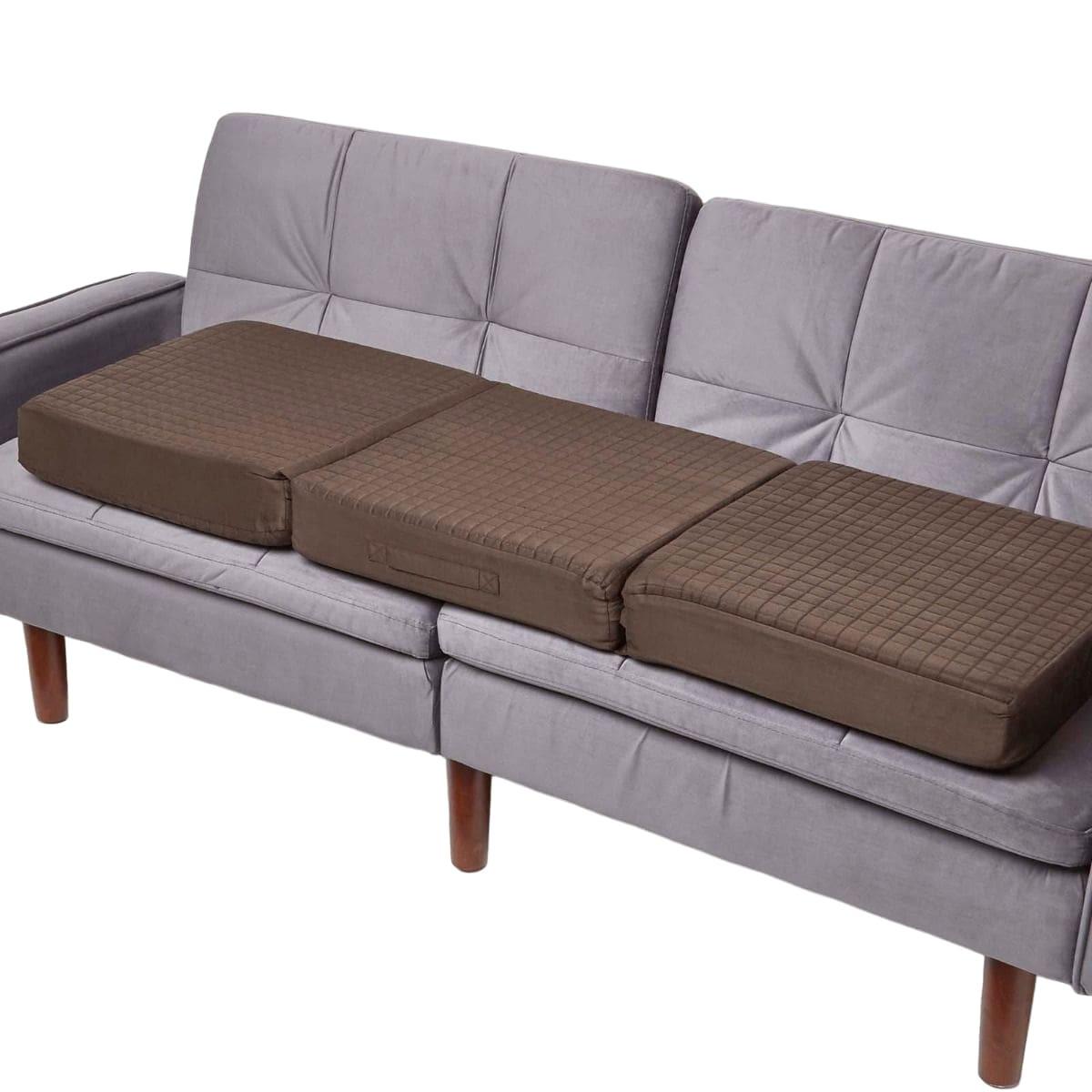SOFA-AUFLAGE braun 100/50/10 cm – Velours-Sitzkissen orthopädisch - Braun, Textil (100/50/10cm) - Homescapes