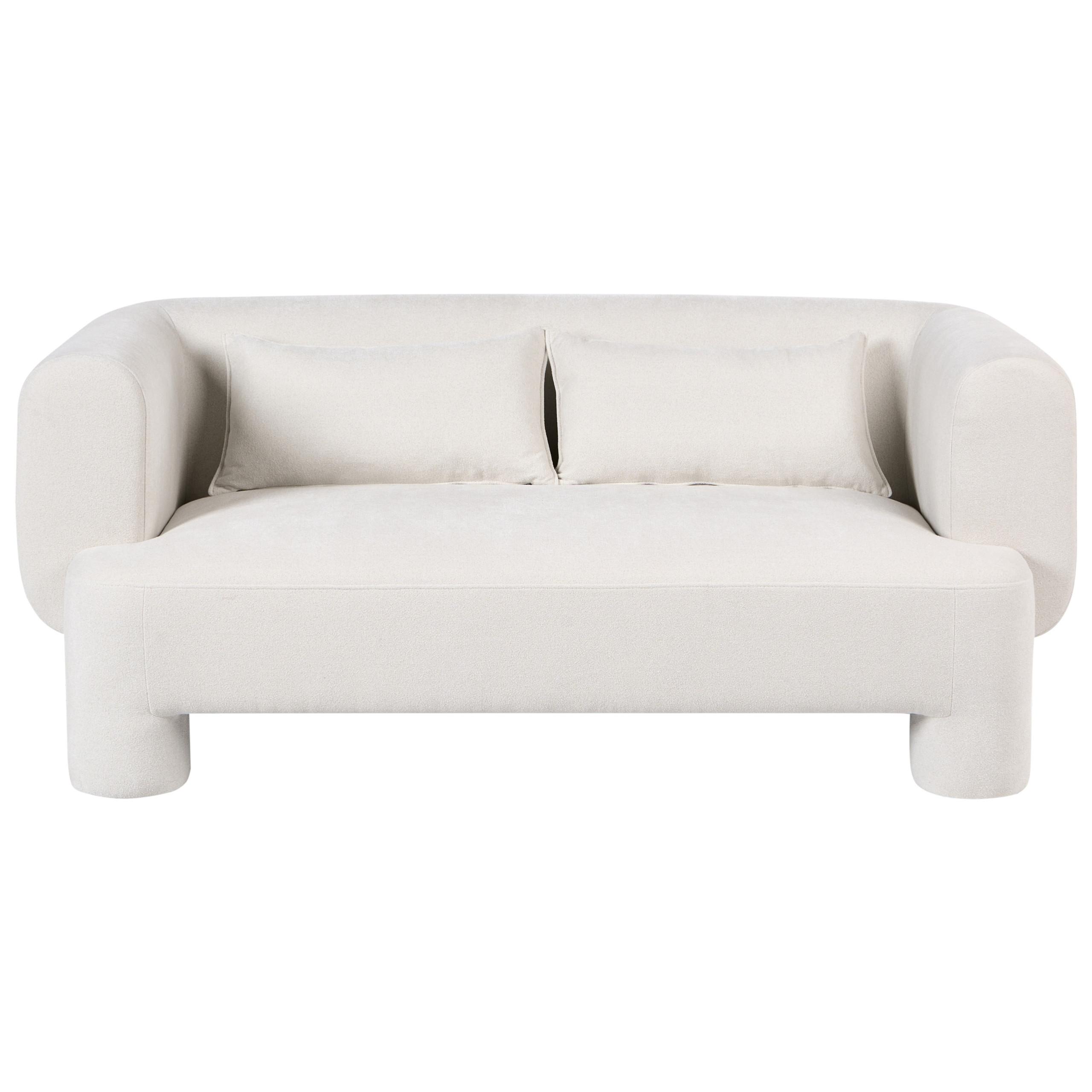 3-SITZER-SOFA Stoff Weiß Hogbo - Weiß, Textil (180/73/93cm) - Beliani