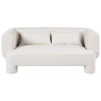 3-SITZER-SOFA Stoff Weiß Hogbo - Weiß, Textil (180/73/93cm) - Beliani