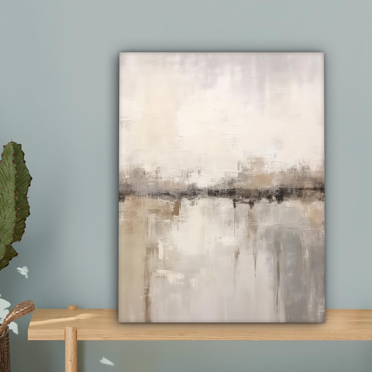 LEINWANDBILD Moderne Kunst - Abstrakt - Beige Room Decor 30x40 cm - Beige, Textil (30/40cm) - MuchoWow