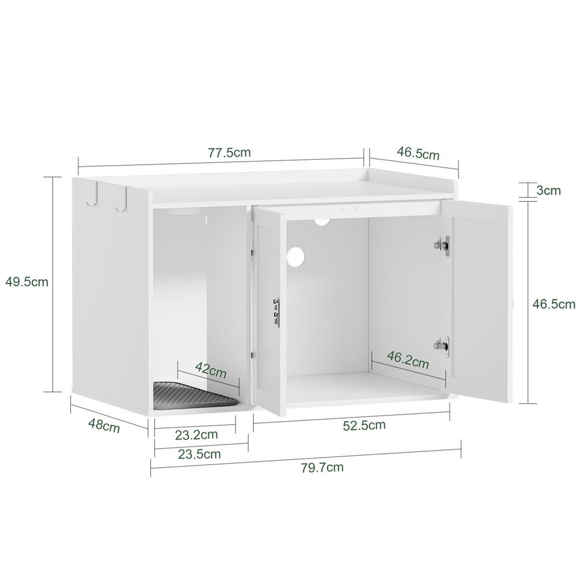 SITZBANK mit Aufbewahrung und Katzenklo-Verkleidung HAT07-E-W - Ahornfarben/Weiß, Holzwerkstoff/Fell (48/49.5/79.7cm) - SoBuy
