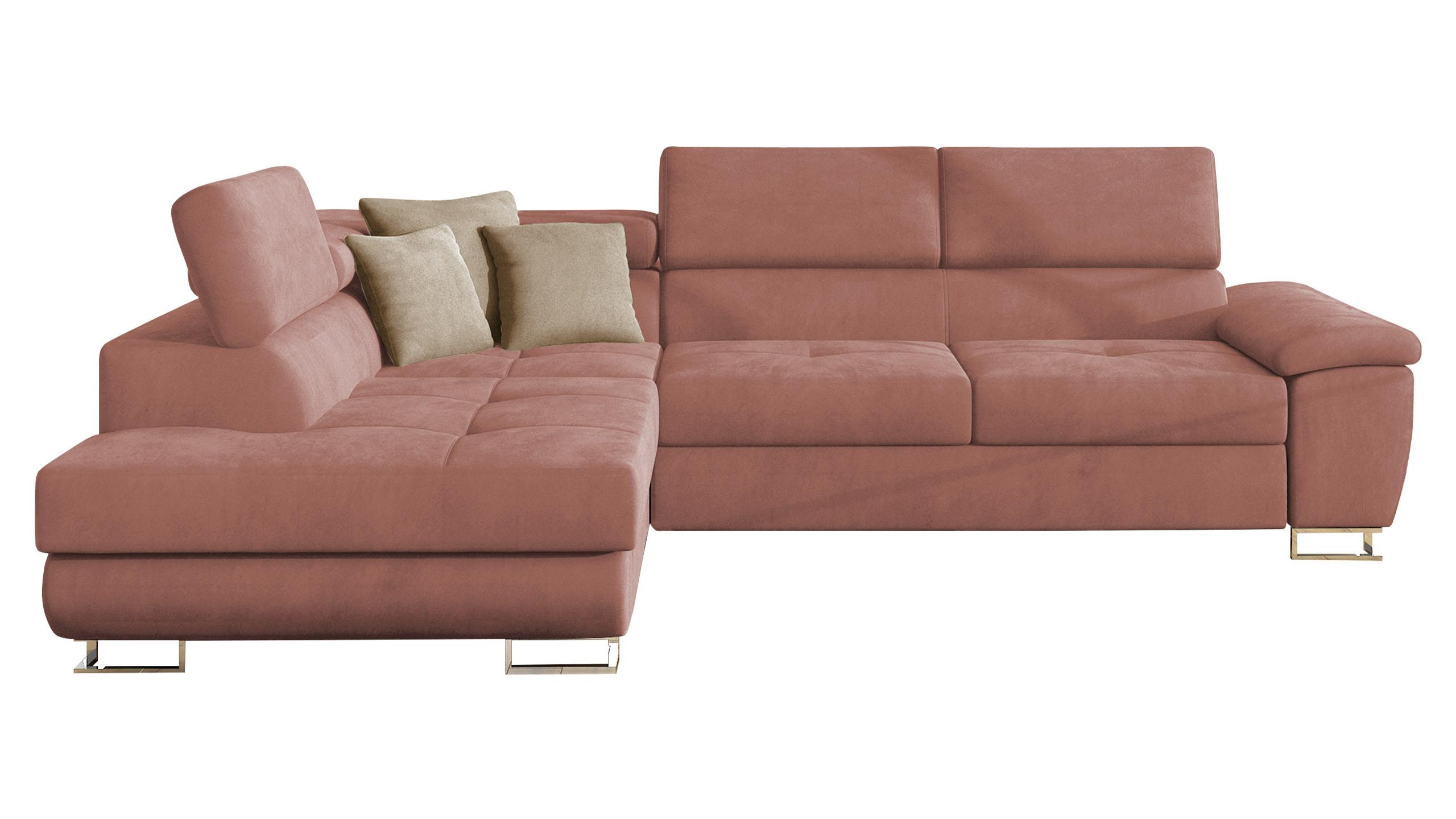 ECKSOFA Cotere, Seite: Links - Rosa, Holz/Textil (270/202cm) - MIRJAN24
