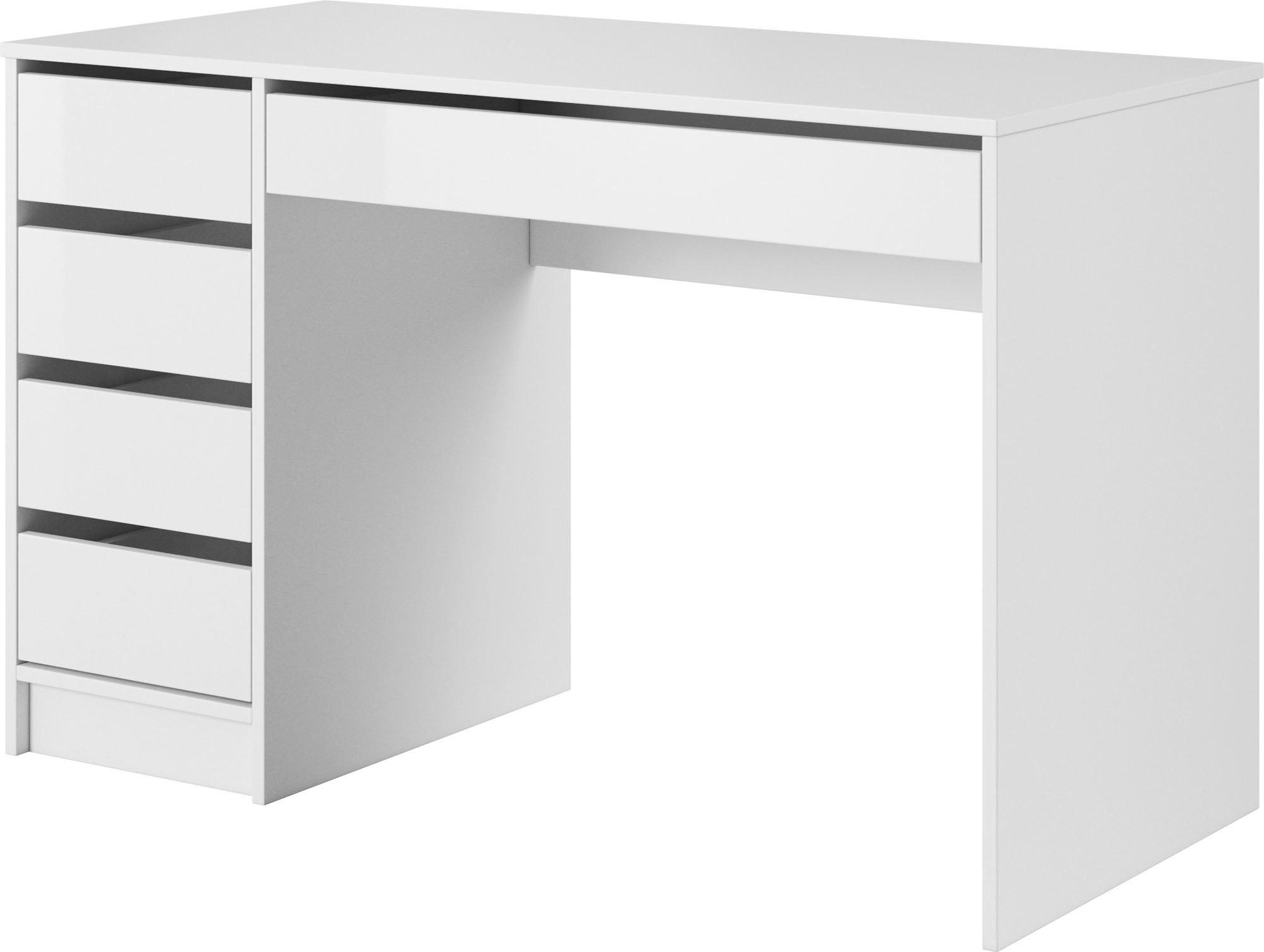 SCHREIBTISCH Korvi Weiß Hochglanz 120/55/75 cm - Weiß Hochglanz, Holzwerkstoff (55/120/75cm) - WFL GROUP