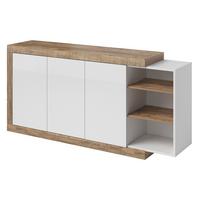 SIDEBOARD SINFONIA 180/86/40 cm mit 3 Türen Eichefarben - Eichefarben/Weiß, Holzwerkstoff (180/86/40cm) - MASSENO