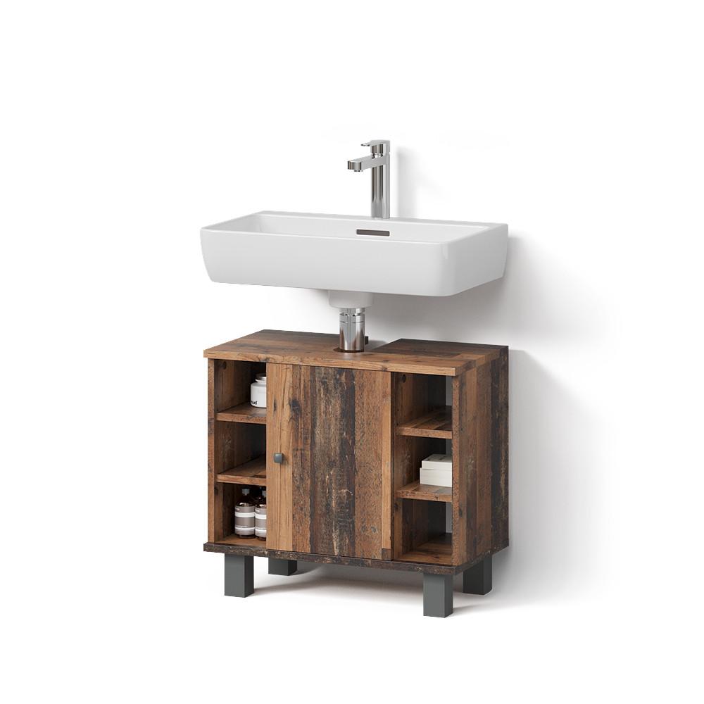 WASCHBECKENUNTERSCHRANK Fucino Antikholz 60 x 54 cm - Alteiche, Holzwerkstoff (60/54/32cm) - Livinity®