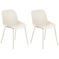 ESSZIMMERSTUHL 2er-Set Kunststoff Beige Milaca - Beige, Kunststoff/Metall (46/81/62cm) - Beliani
