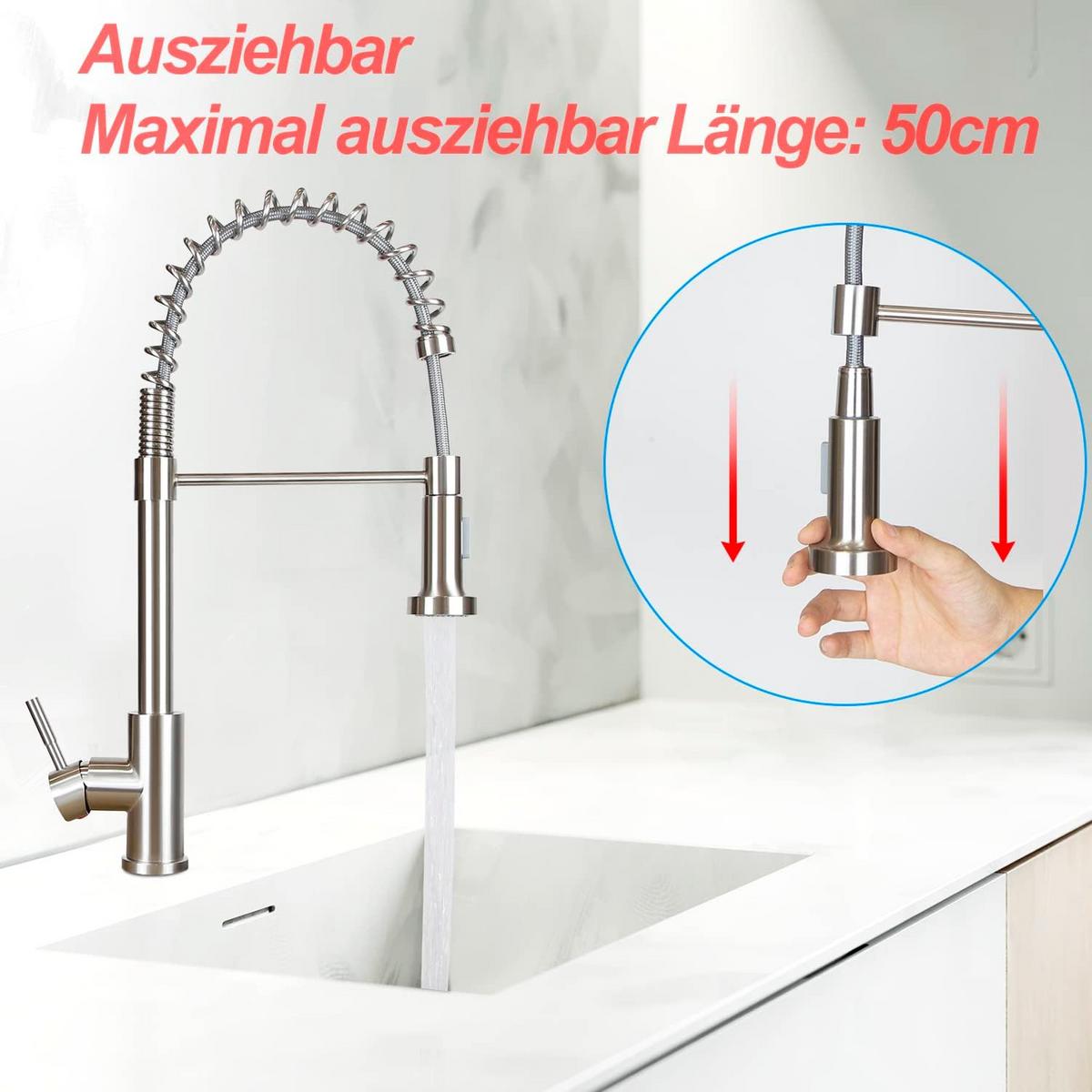 KÜCHENARMATUR Flurinj 24/5/5.5 cm - Silberfarben, Metall (5/55/24cm) - ZMH