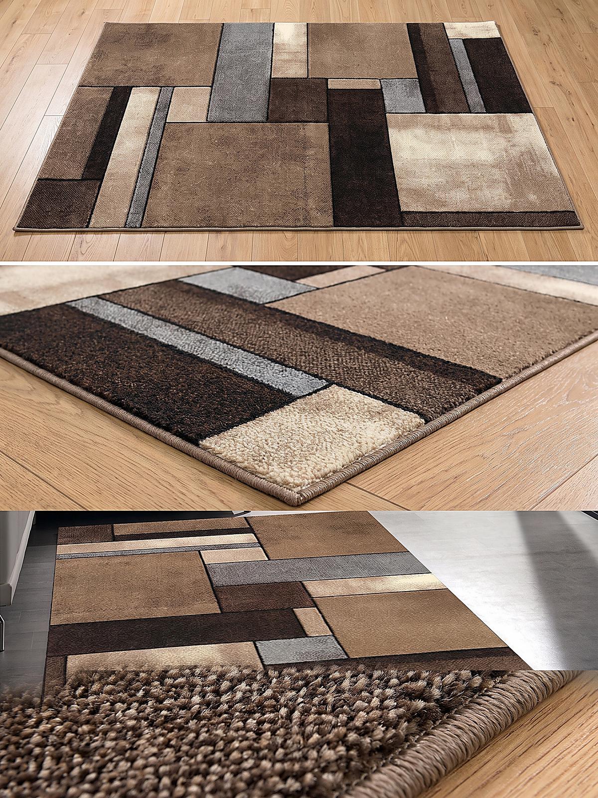 KURZFLORTEPPICH Patchwork BIENO Polypropylen Beige 240 x 340 cm - Beige, Textil (240/340cm) - KADIMA DESIGN