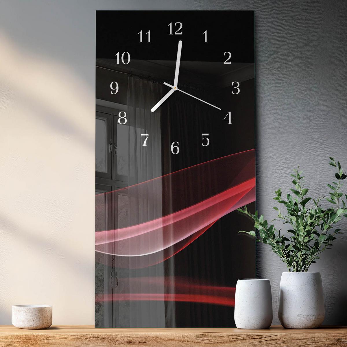 WANDUHR aus Glas 30x60 cm - Abstraktion - Multicolor, Glas (30/60/0.4cm) - TULUP
