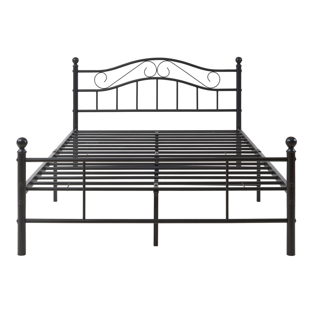 METALLBETT Florenz - Schwarz, Metall (120/200cm) - [en.casa]