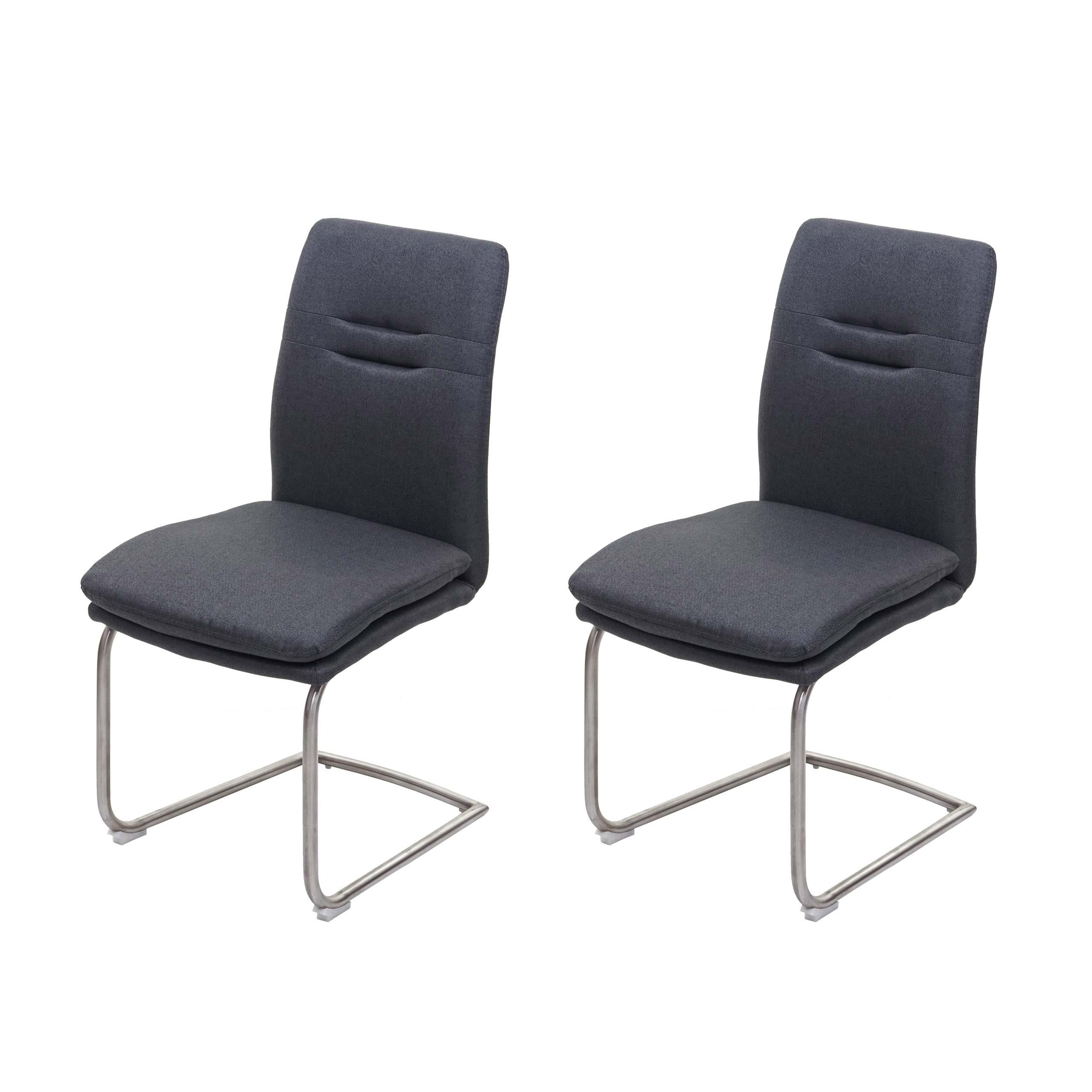 ESSZIMMERSTUHL Anthrazit 2er-Set - Dunkelgrau/Anthrazit, Textil (47/92/57cm) - MCW