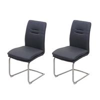 ESSZIMMERSTUHL Anthrazit 2er-Set - Dunkelgrau/Anthrazit, Textil (47/92/57cm) - MCW