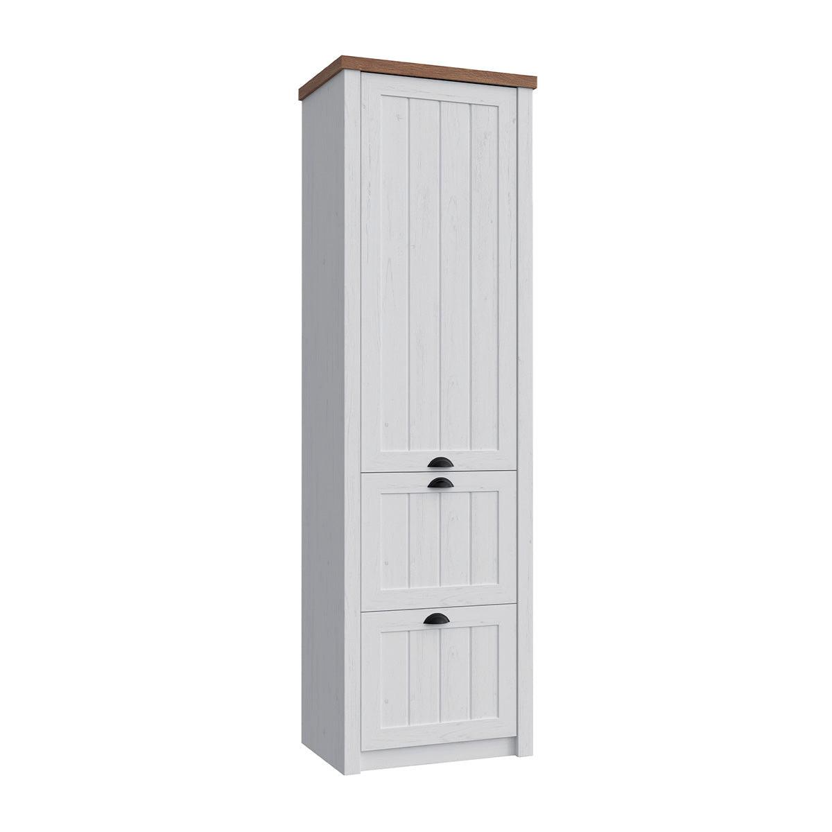 KLEIDERSCHRANK 1 Tür Léandre Weiß und Holz - Weiß, Holzwerkstoff (60.3/205/42cm) - Petits-meubles