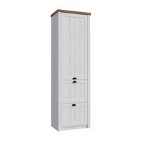 KLEIDERSCHRANK 1 Tür Léandre Weiß und Holz - Weiß, Holzwerkstoff (60.3/205/42cm) - Petits-meubles