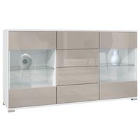 SIDEBOARD Bari Sandgrau Hochglanz - Sandfarben, Holzwerkstoff (138.5/75.5/35cm) - Vladon