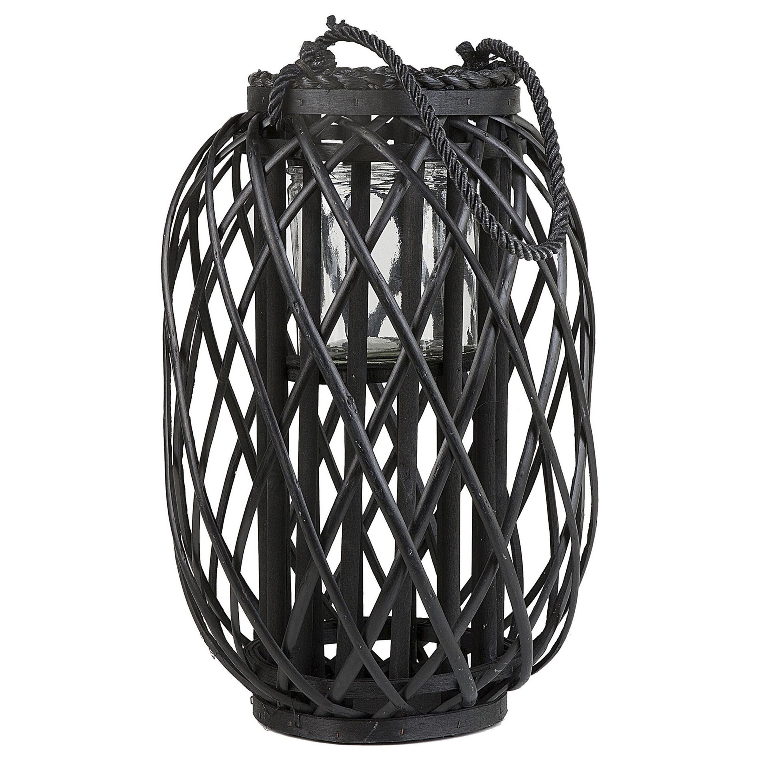 LATERNE Schwarz Mauritius - Schwarz, Holz (26/40/26cm) - Beliani