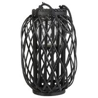 LATERNE Schwarz Mauritius - Schwarz, Holz (26/40/26cm) - Beliani