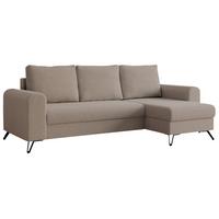 ECKSOFA Hugo Boucle Hellbraun - Hellbraun/Schwarz, Textil/Metall (242/140cm) - MKS
