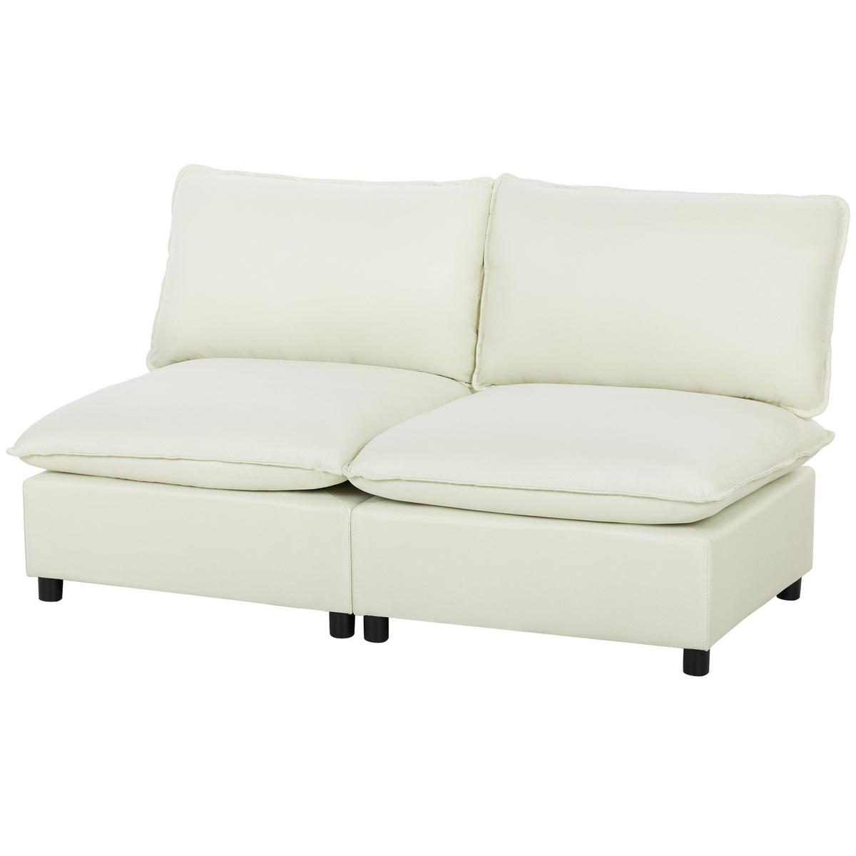 SOFA Drevith 146/85/78cm - Creme, Textil (85/78/146cm) - ZMH