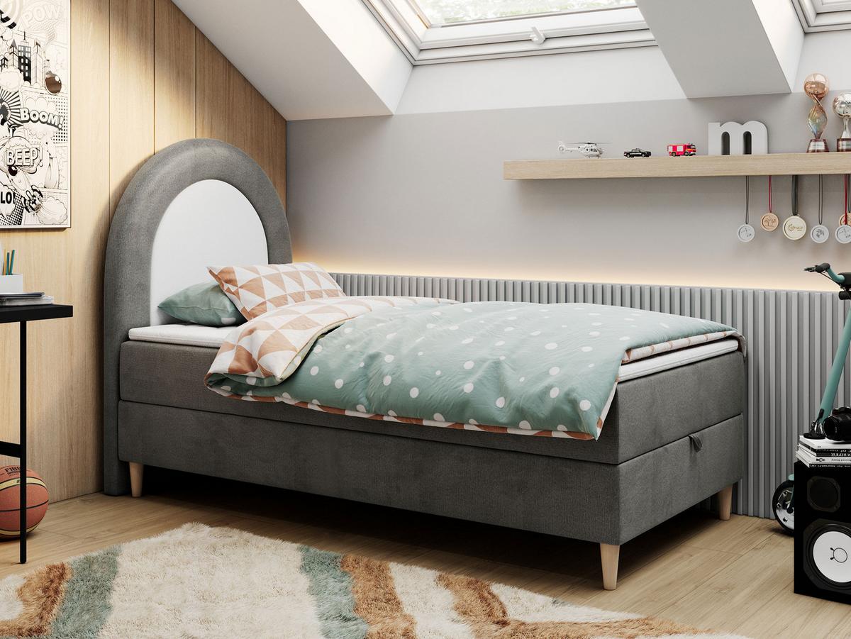BOXBETT NEST 90/180 Dunkelgrau Velvet hydrophob - H3 - Dunkelgrau, Holz/Textil (90/180cm) - MKS