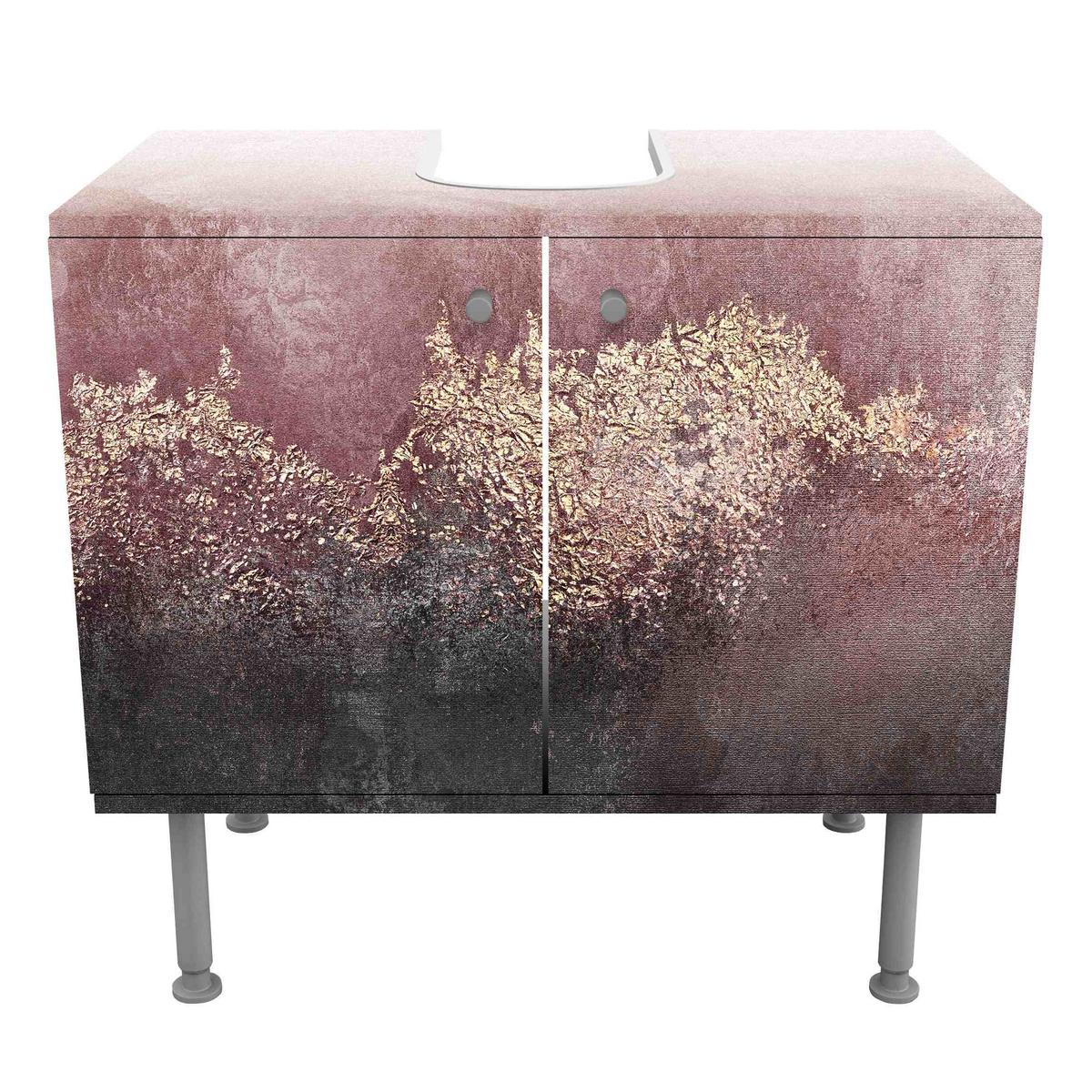 WASCHBECKENUNTERSCHRANK Goldene Dämmerung Rosa 60/55/35 cm - Rosa, Holzwerkstoff (60/55/35cm) - Bilderwelten