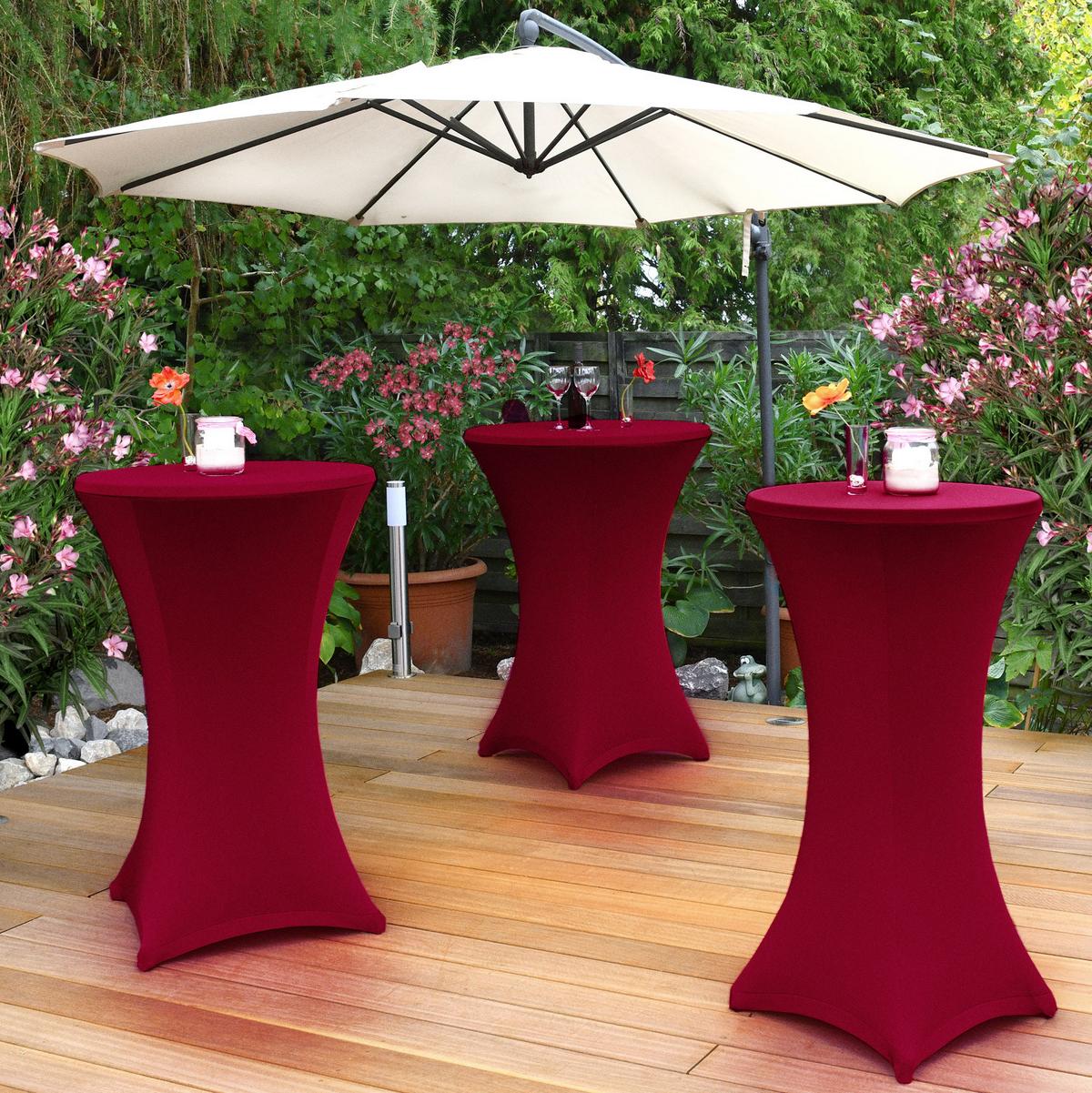 STEHTISCHHUSSE Stella Ø 60cm Bordeaux - Bordeaux, Textil (60/120cm) - Beautissu 