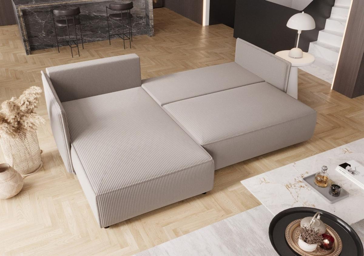 ECKSOFA Evora - Blau, Holzwerkstoff/Textil (245/185cm) - Fun Möbel