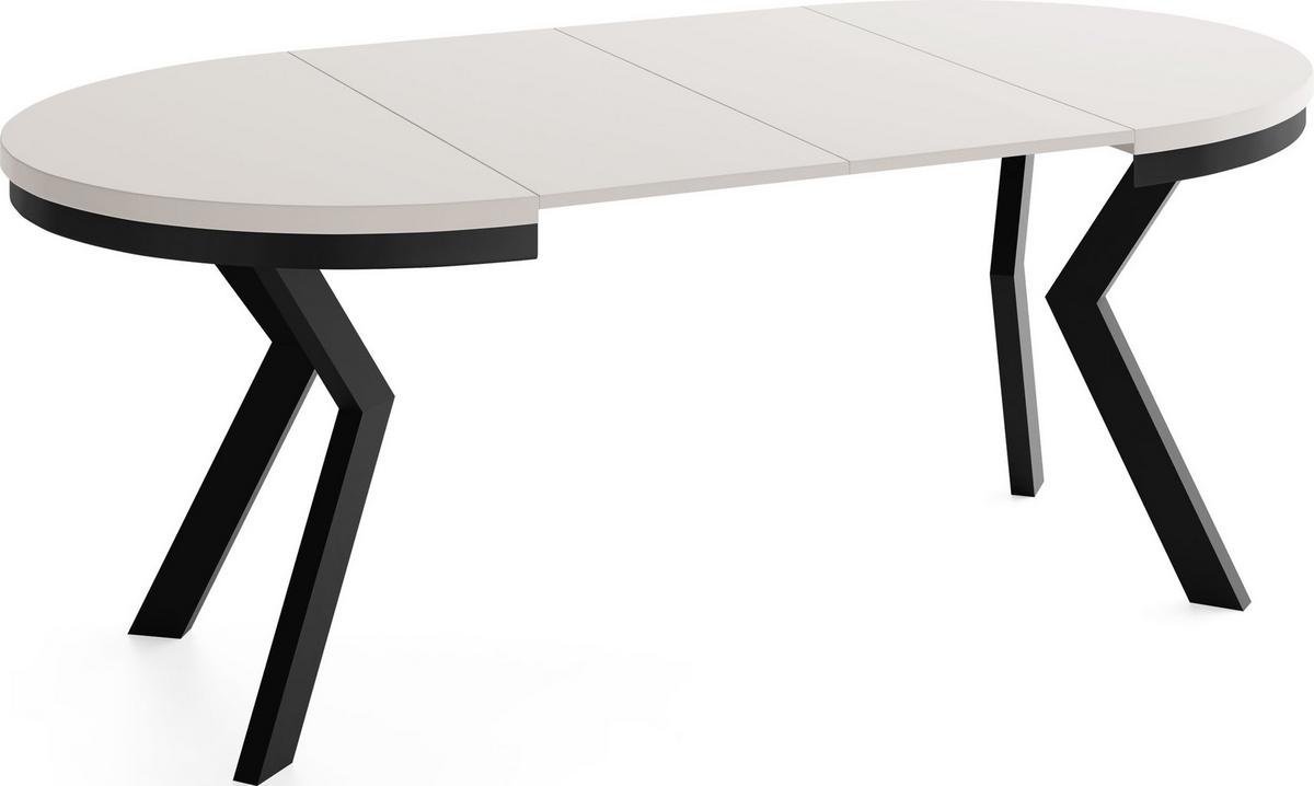 ESSTISCH Savio Neo rund ausziehbar verlängerbar, Kaschmir 90-190/90/77 cm - Kaschmir/Beige, Holz/Holzwerkstoff (90/190/77cm) - WFL GROUP
