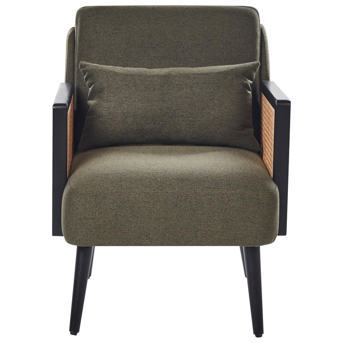 SESSEL Polsterbezug Dunkelgrün Orum - Hellbraun/Schwarz, Textil (65/80/78cm) - Beliani