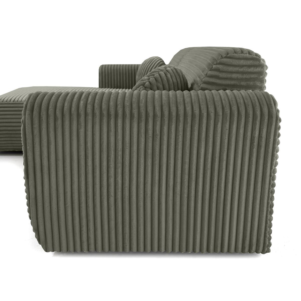 ECKSOFA Puerto, ohne Schlaffunktion, Dunkelgrün, links - Dunkelgrün/Schwarz, Textil (269/170cm) - Beautysofa
