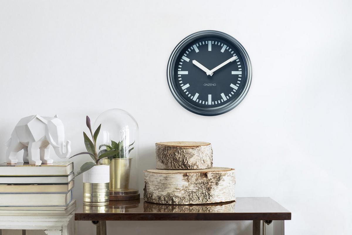 WANDUHR Design Schwarz 24/24 cm - Schwarz, Glas (24/24/5cm) - ONZENO