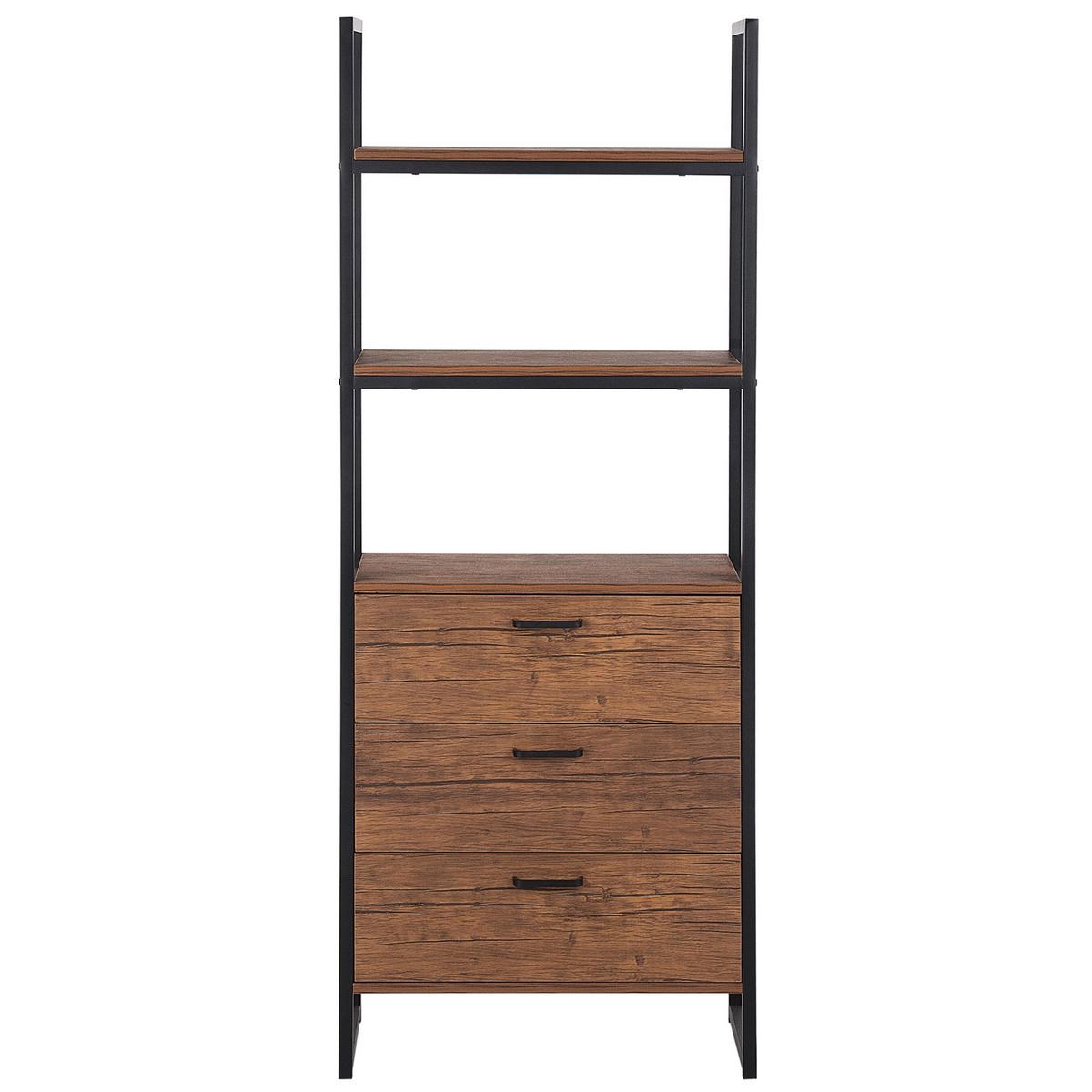 REGAL 3 Fächer Tifton - Dunkelbraun, Holzwerkstoff (61/158/32cm) - Beliani