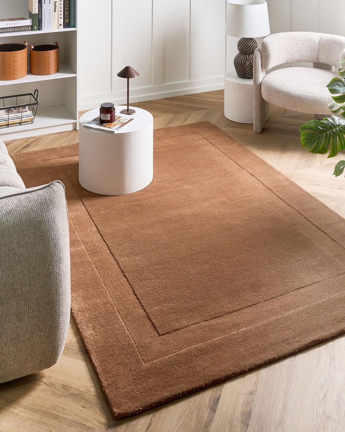 TEPPICH Braun 160/230 cm Wolle Kargil - Braun, Textil (160/230cm) - Beliani