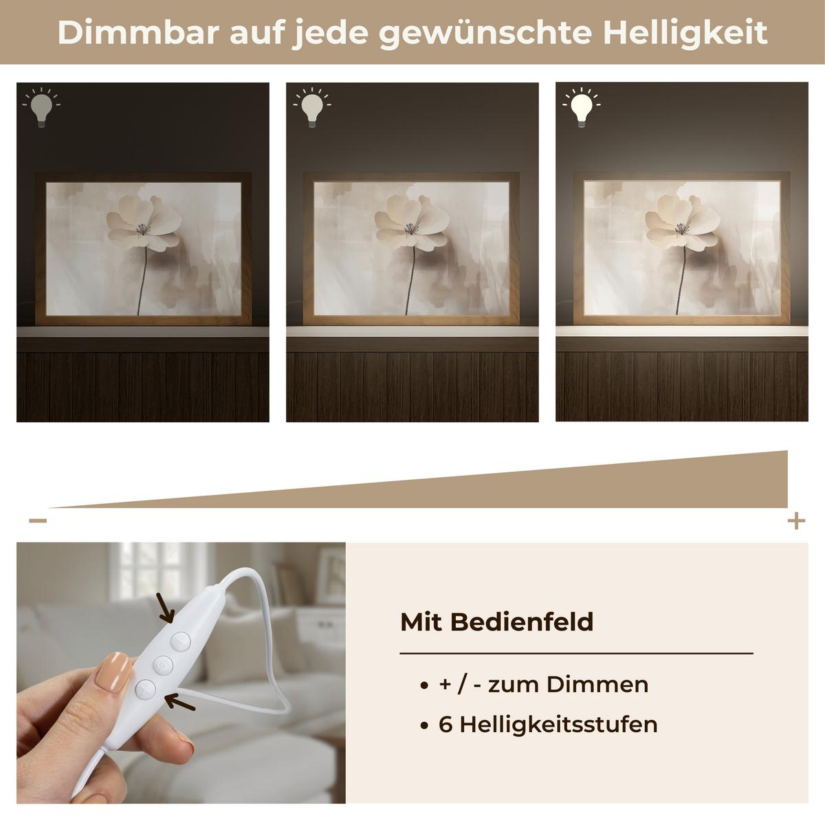 WANDLEUCHTE Blume - Beige - Farbe - Schatten 30x20 cm - Beige, Holzwerkstoff (30/20/8cm) - OnlyWow