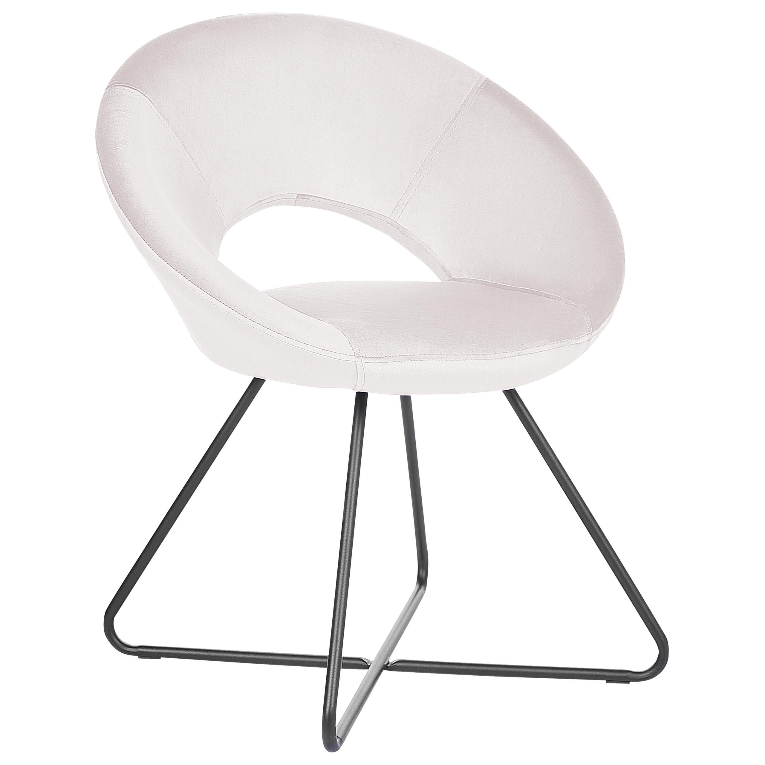 SESSEL Samtstoff Beige Rachel - Beige, Textil/Metall (65/77/57cm) - Beliani