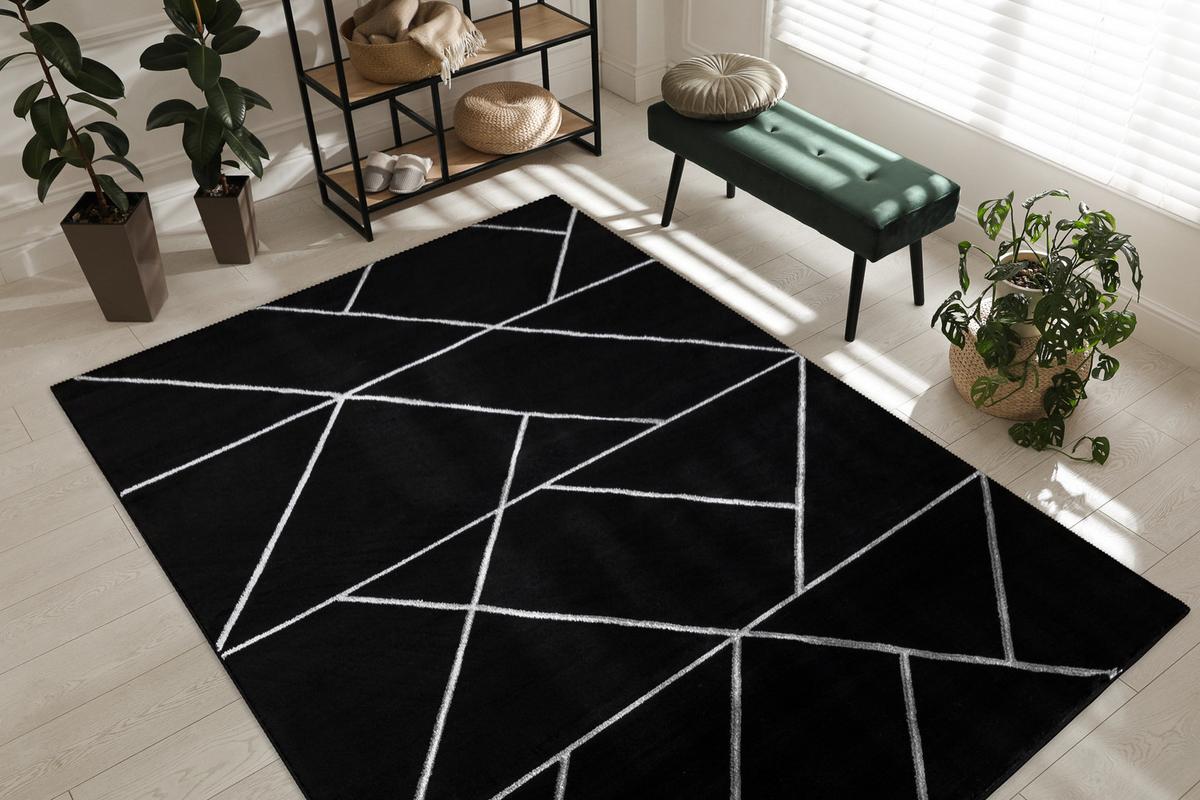 TEPPICH Emerald 140/190 cm - Schwarz, Textil (140/190cm) - rugsX