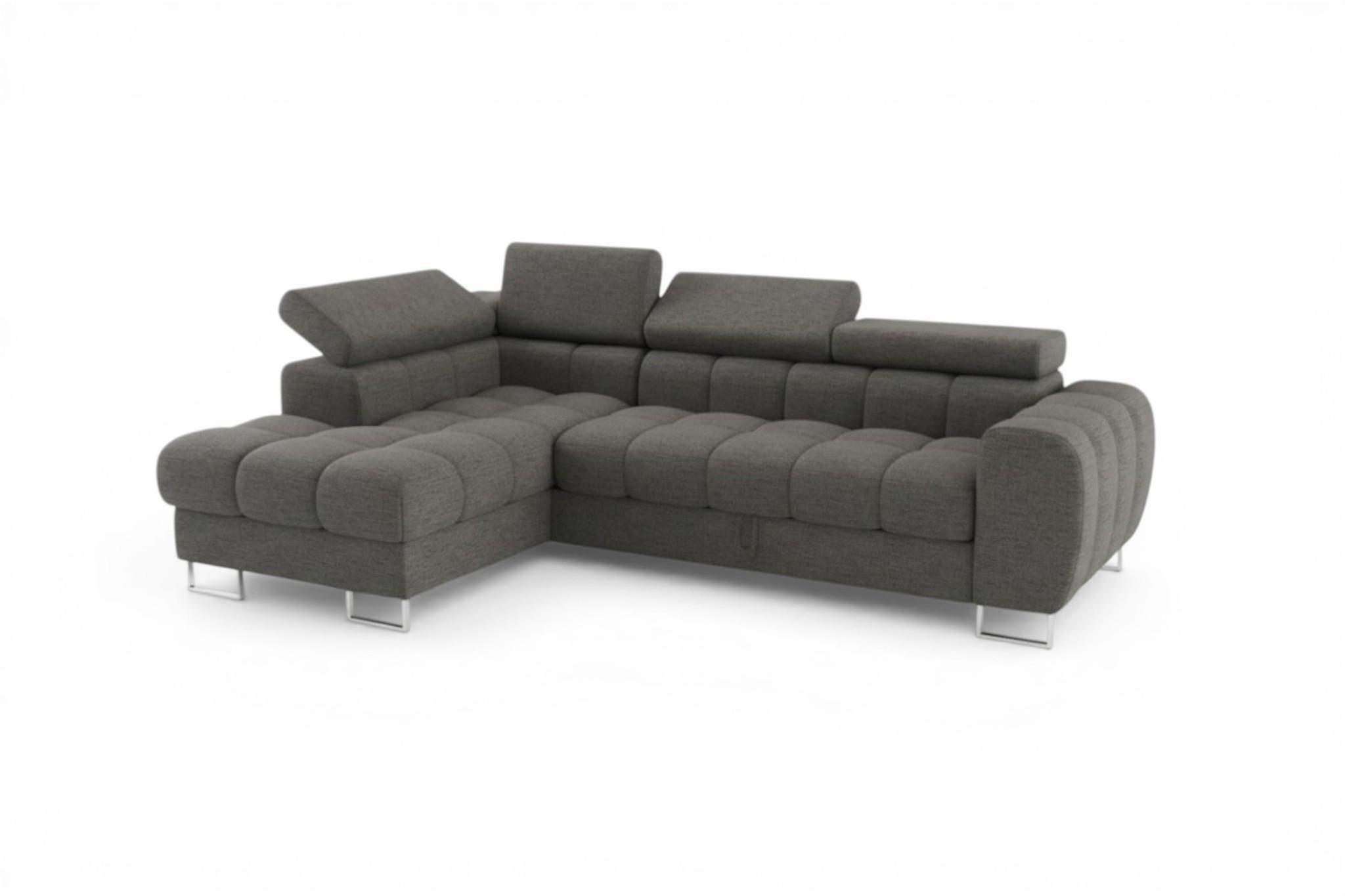 ECKSOFA Bastien Mit Schlaffunktion - Dunkelgrau, Holzwerkstoff/Textil (170/260cm) - Fun Möbel