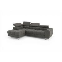 ECKSOFA Bastien Mit Schlaffunktion - Dunkelgrau, Holzwerkstoff/Textil (170/260cm) - Fun Möbel