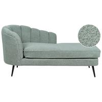 CHAISELONGUE Bouclé grün linksseitig Allier - Schwarz/Grün, Textil (150/75/76cm) - Beliani