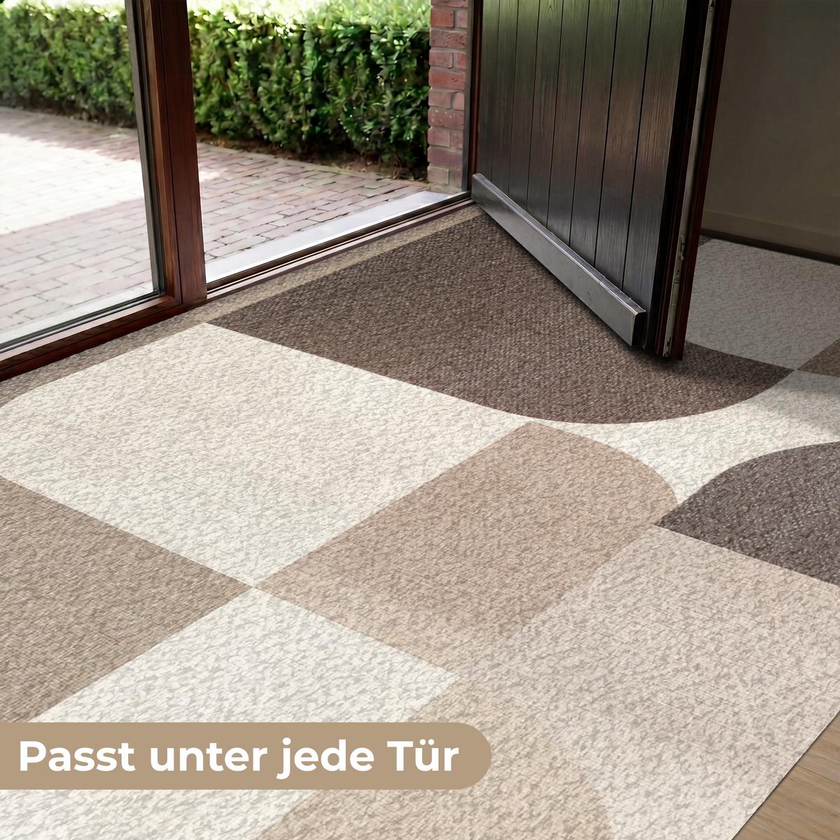 FUSSMATTE Geometrisch - Gewebte Struktur - Modern Fußabtreter 180x120 cm - Beige, Kunststoff (180/0.4cm) - MuchoWow