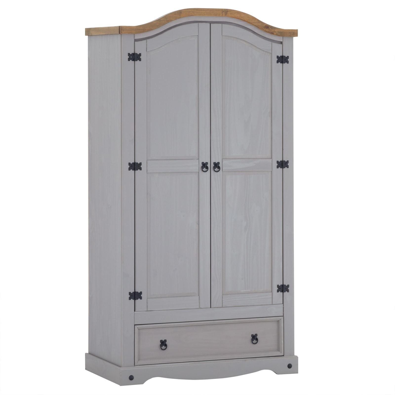 KLEIDERSCHRANK RAMON grau/natur - Naturfarben/Grau, Holz (100/179/51cm) - CARO-Möbel