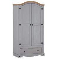KLEIDERSCHRANK RAMON grau/natur - Naturfarben/Grau, Holz (100/179/51cm) - CARO-Möbel