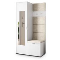 GARDEROBENSCHRANK VIRA 95/181/51 cm Modern Weiß - Beige/Weiß, Holzwerkstoff (95/181/51cm) - MASSENO
